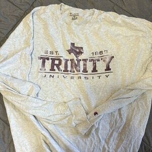 2XL champion trinity university long sleeve shirt